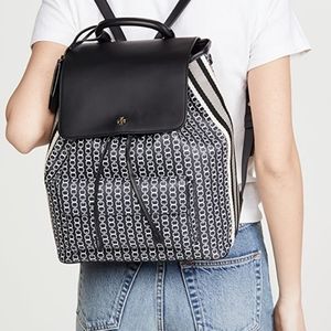 Tory Burch Gemini Link Canvas Leather Backpack